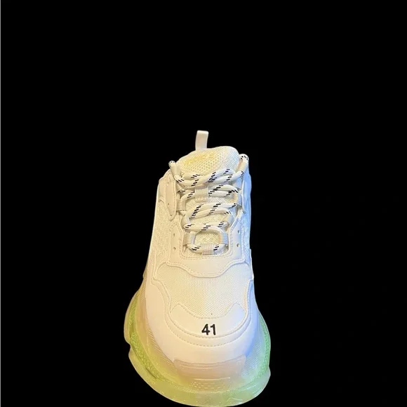 Balenciaga White and Neon Sneakers - Picture 3 of 7